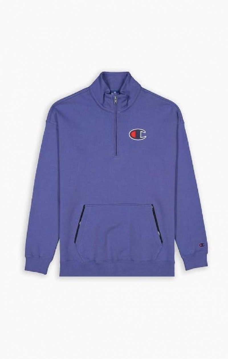 Pánské Mikiny Champion Half Zip-Up Semišové C Sweatshirt Žluté | 8069-SMEXI