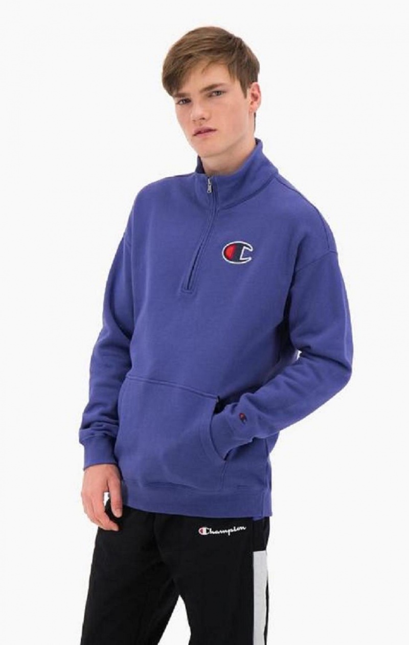 Pánské Mikiny Champion Half Zip-Up Semišové C Sweatshirt Žluté | 8069-SMEXI