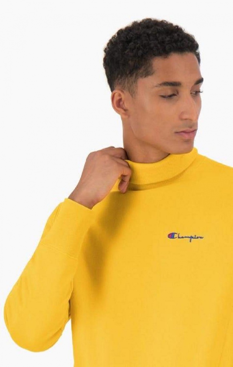 Pánské Mikiny Champion High Neck Reverse Weave Sweatshirt Zlaté | 2143-LSJPK