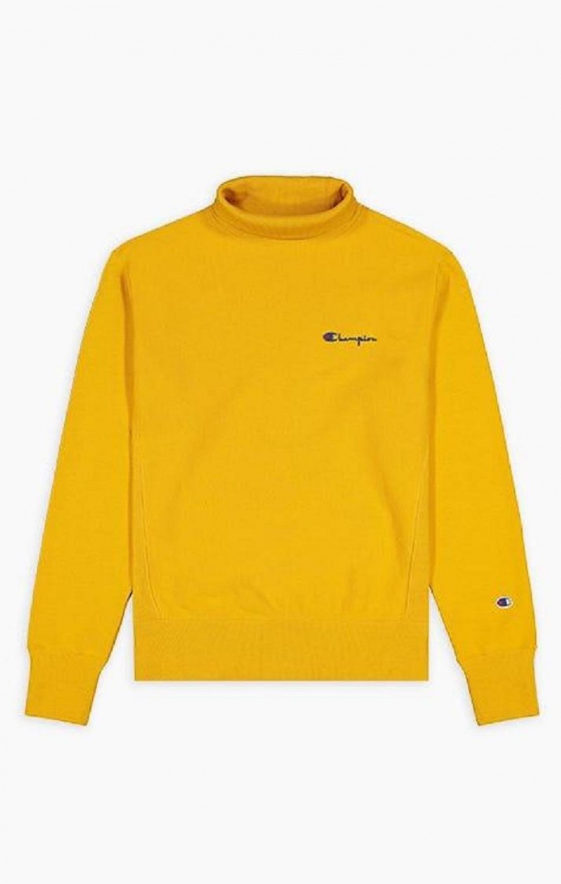 Pánské Mikiny Champion High Neck Reverse Weave Sweatshirt Zlaté | 2143-LSJPK