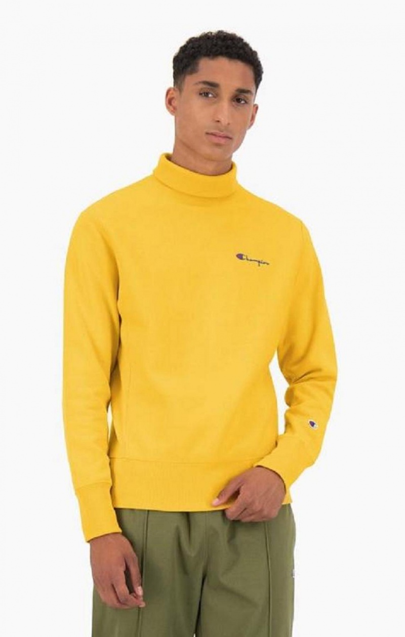 Pánské Mikiny Champion High Neck Reverse Weave Sweatshirt Zlaté | 2143-LSJPK