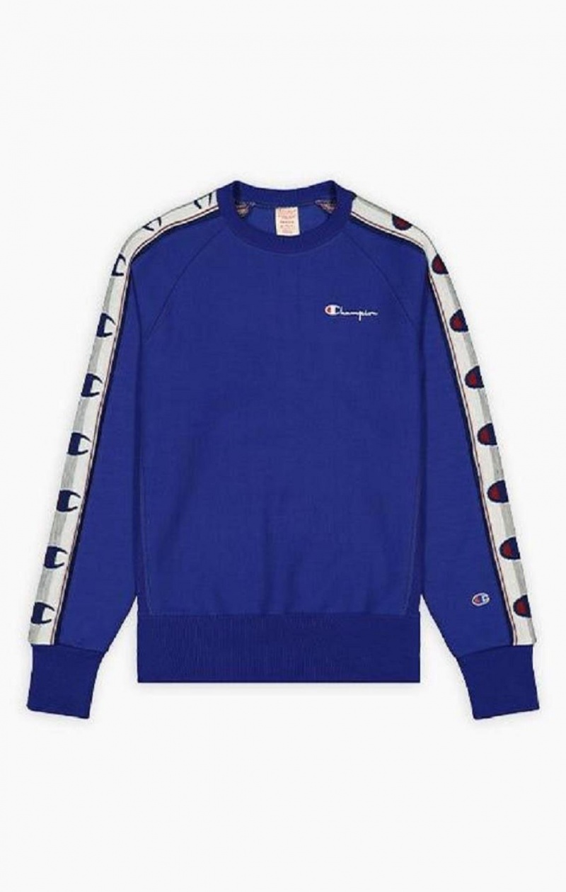 Pánské Mikiny Champion Jacquard Logo Tape Sweatshirt Blankyt | 1283-RJXPG