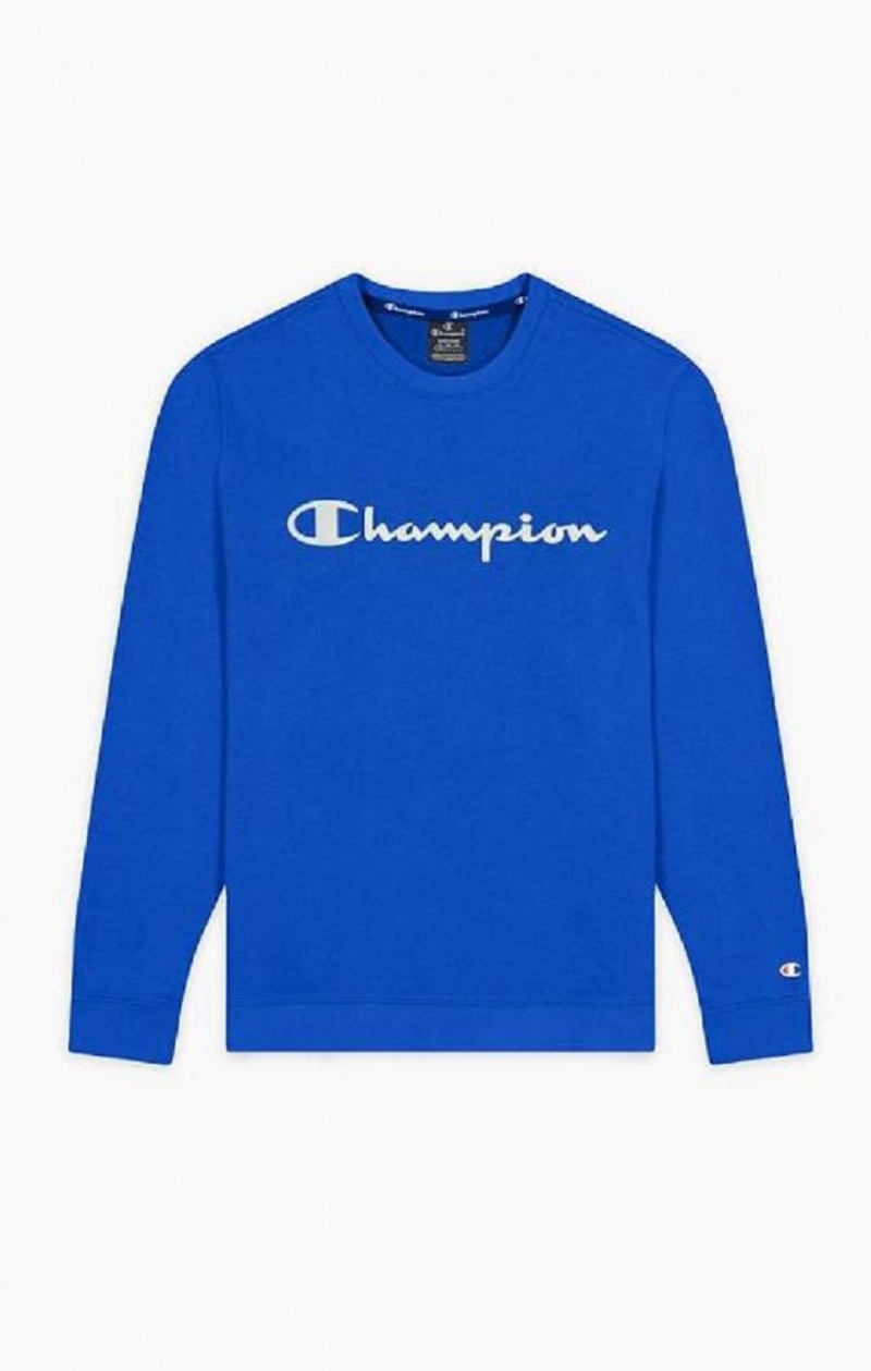 Pánské Mikiny Champion Mesh Effect Script Logo Sweatshirt Blankyt | 8792-WLFKV