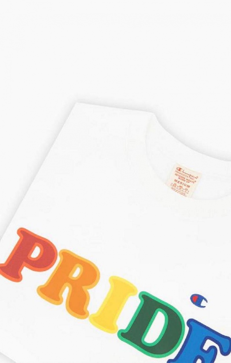 Pánské Mikiny Champion PRIDE Reverse Weave Sweatshirt Bílé | 6708-RZDJH