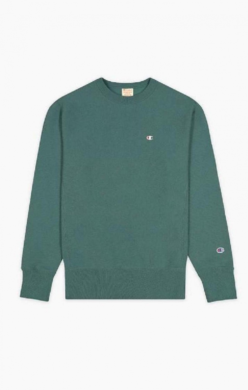 Pánské Mikiny Champion Reverse Weave Sweatshirt Zelene | 8725-VRLFB