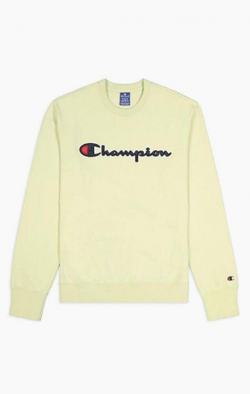 Pánské Mikiny Champion Satin Script Logo Bavlněné Terry Sweatshirt Tyrkysové | 3092-LWONV