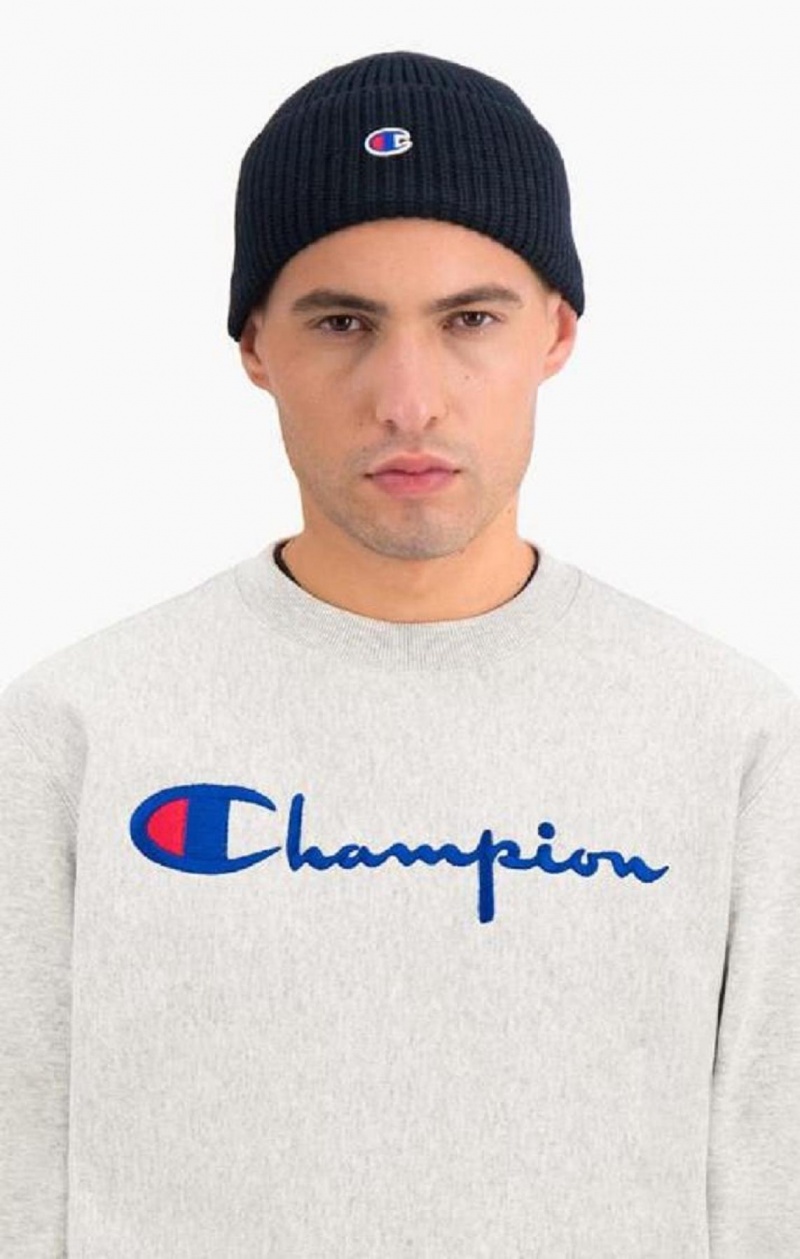 Pánské Mikiny Champion Script Logo Reverse Weave Sweatshirt Šedé | 0942-TYHUV