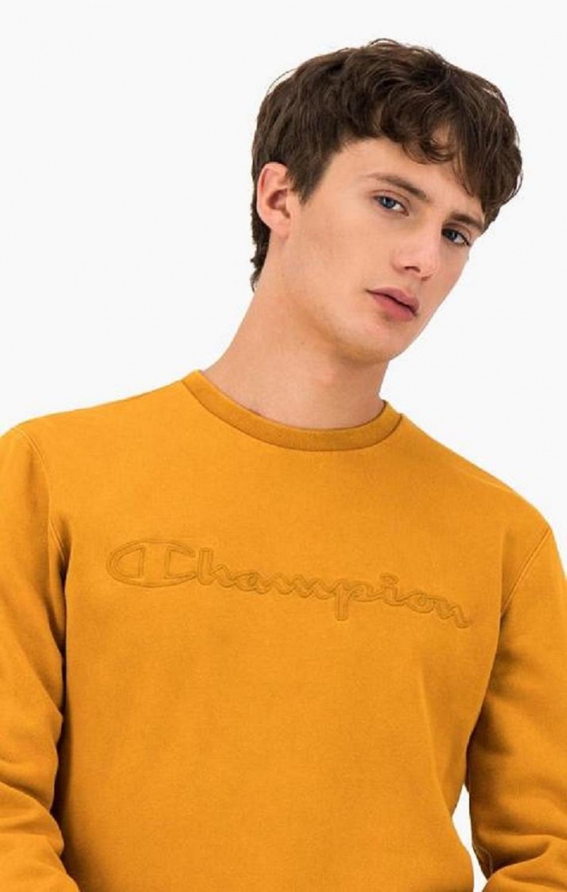 Pánské Mikiny Champion Script Logo Reverse Weave Sweatshirt Oranžové | 3108-HFCZW