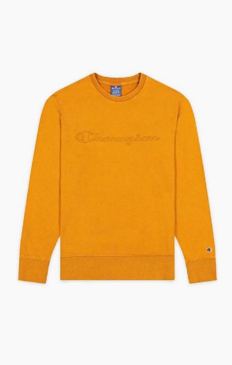 Pánské Mikiny Champion Script Logo Reverse Weave Sweatshirt Oranžové | 3108-HFCZW