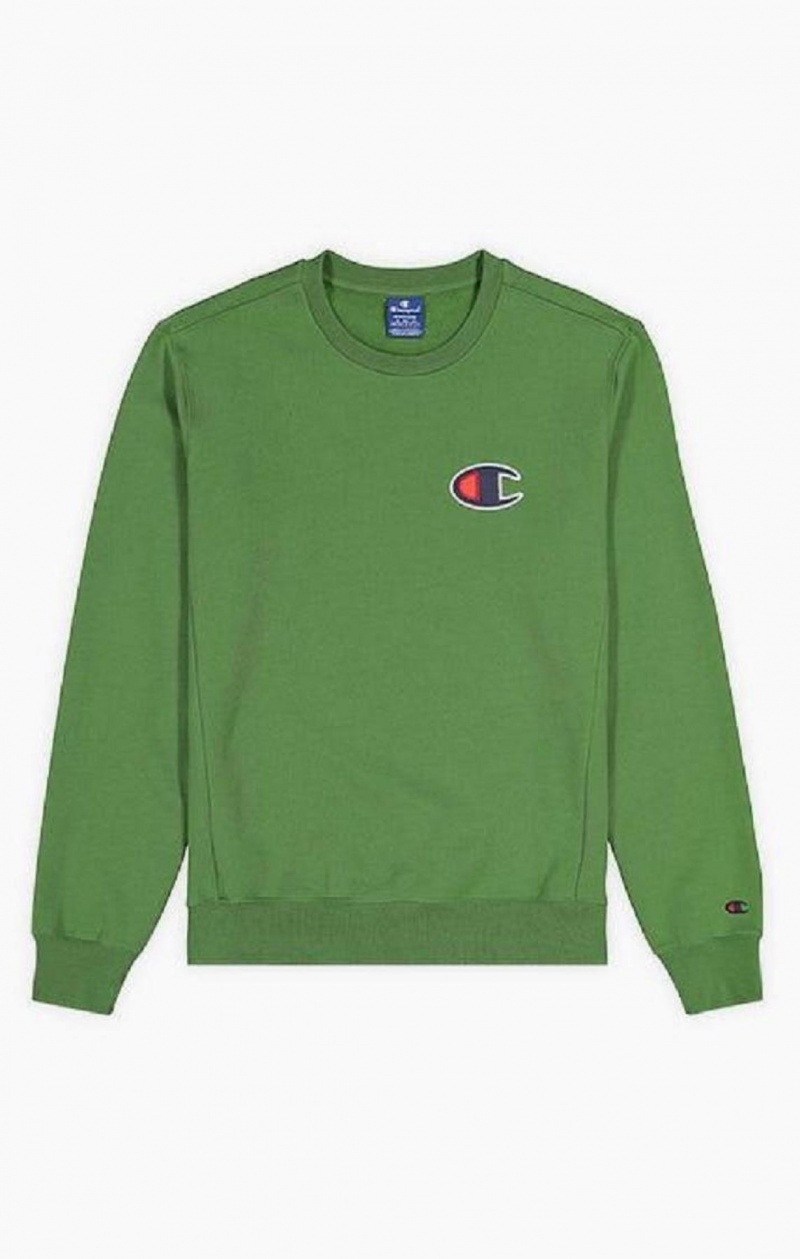 Pánské Mikiny Champion Semišové C Logo Bavlněné Terry Sweatshirt Zelene | 5638-IVCLU