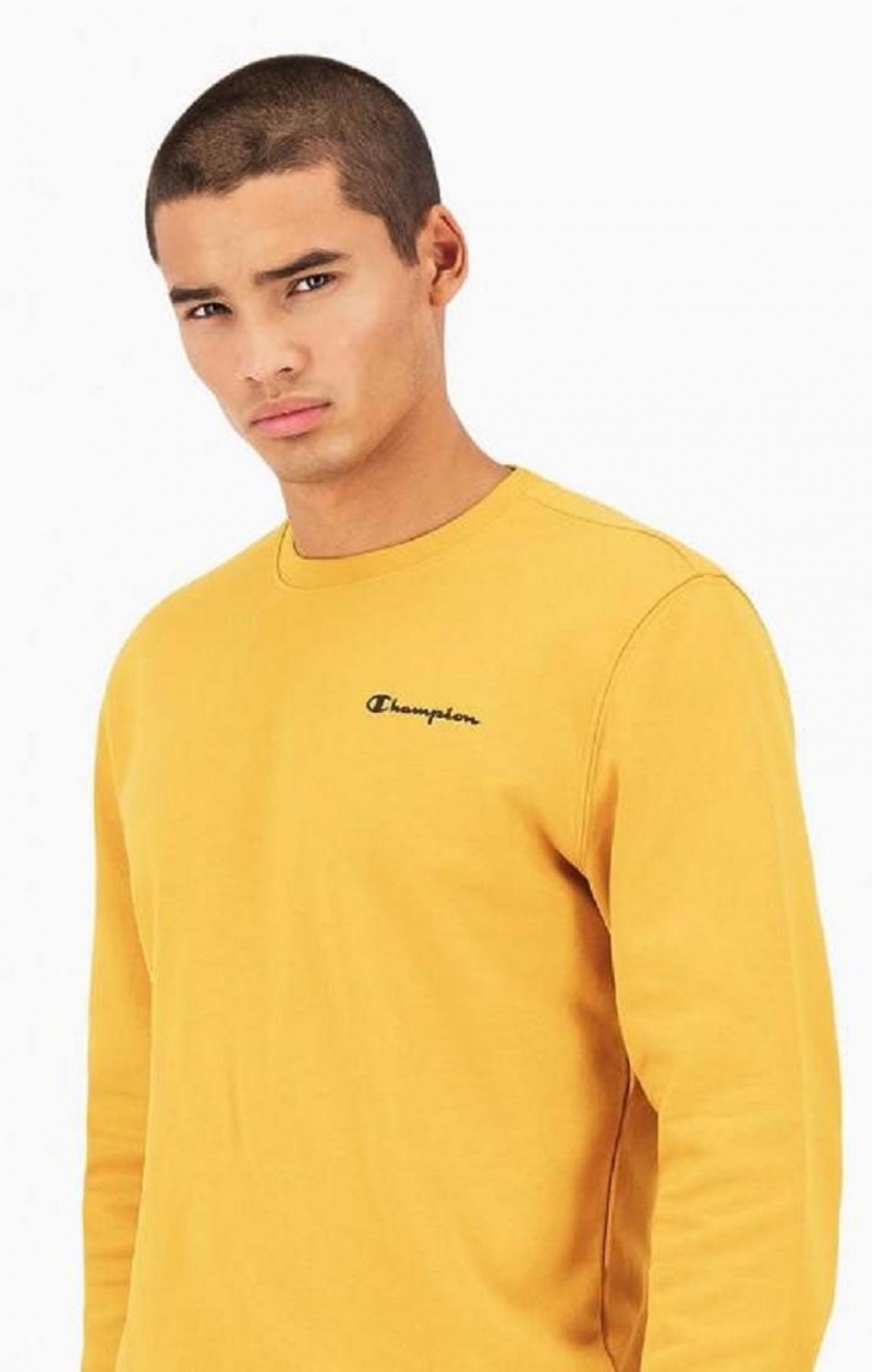 Pánské Mikiny Champion Small Script Logo Sweatshirt Oranžové | 4691-VJNRA