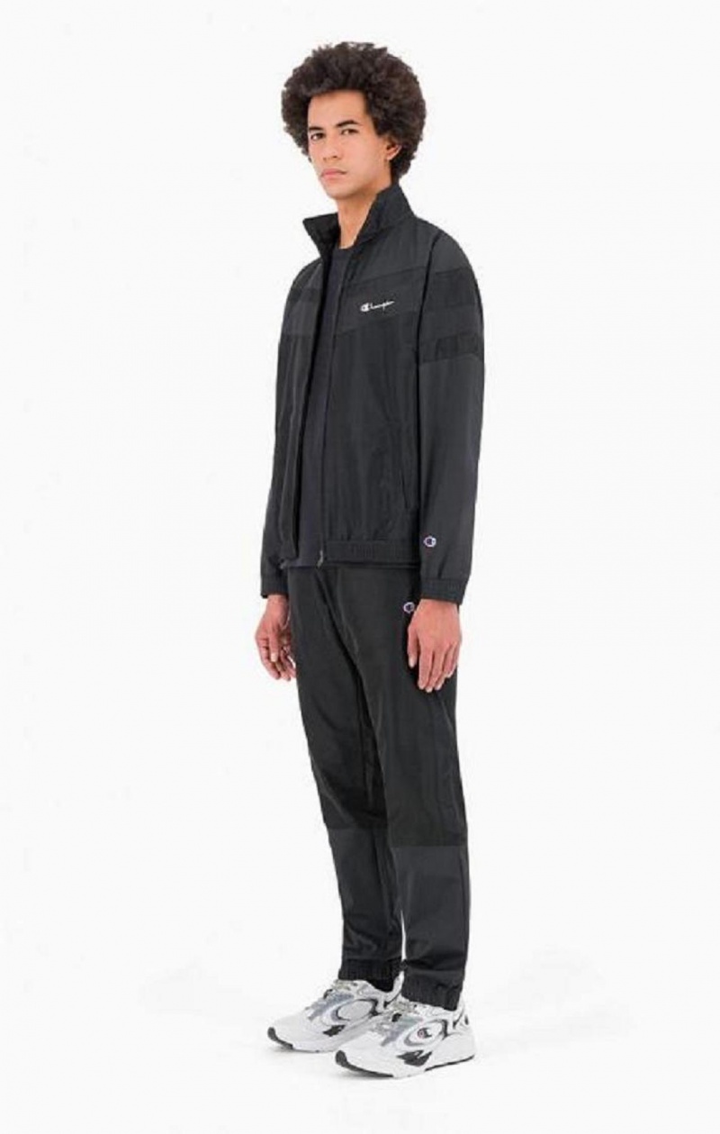 Pánské Mikiny Champion Tonal Panel High Neck Zip-Up Tracksuit Top Černé | 7061-SIHAL