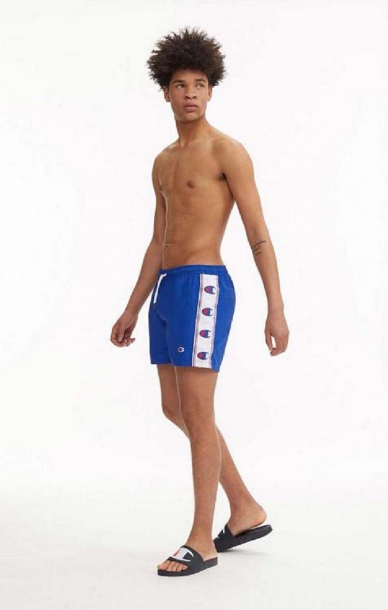 Pánské Plavky Champion C Logo Print Panel Swim Shorts Blankyt | 3720-BPAOR