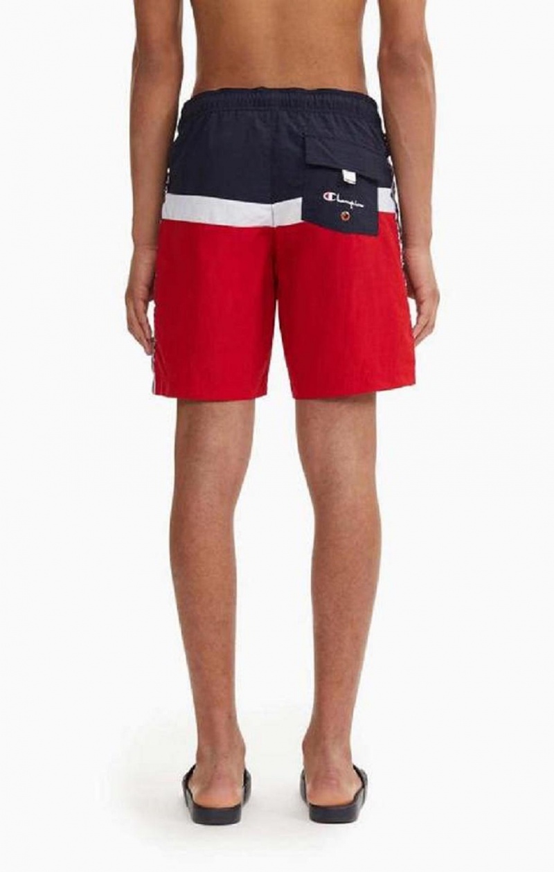 Pánské Plavky Champion Jacquard Script Logo Tape Trim Board Shorts Červené | 7580-DGKMQ