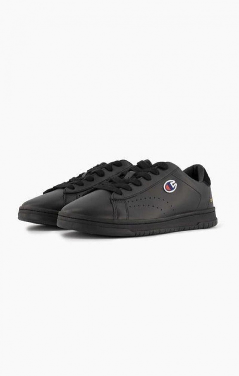 Pánské Sportovní Boty Champion Court Club Patch Logo Trainers Černé | 5648-XFRVA