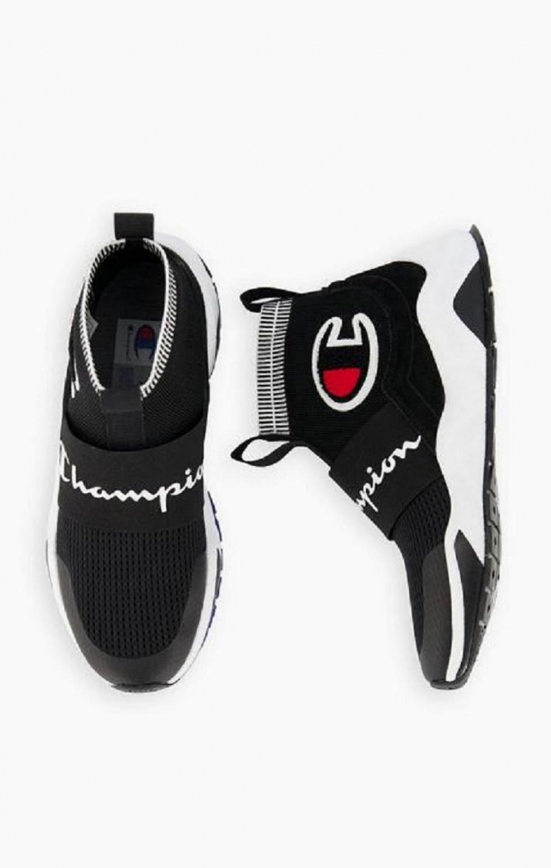 Pánské Sportovní Boty Champion Rally C Logo Sock Runner Trainers Černé | 7841-AXPDY