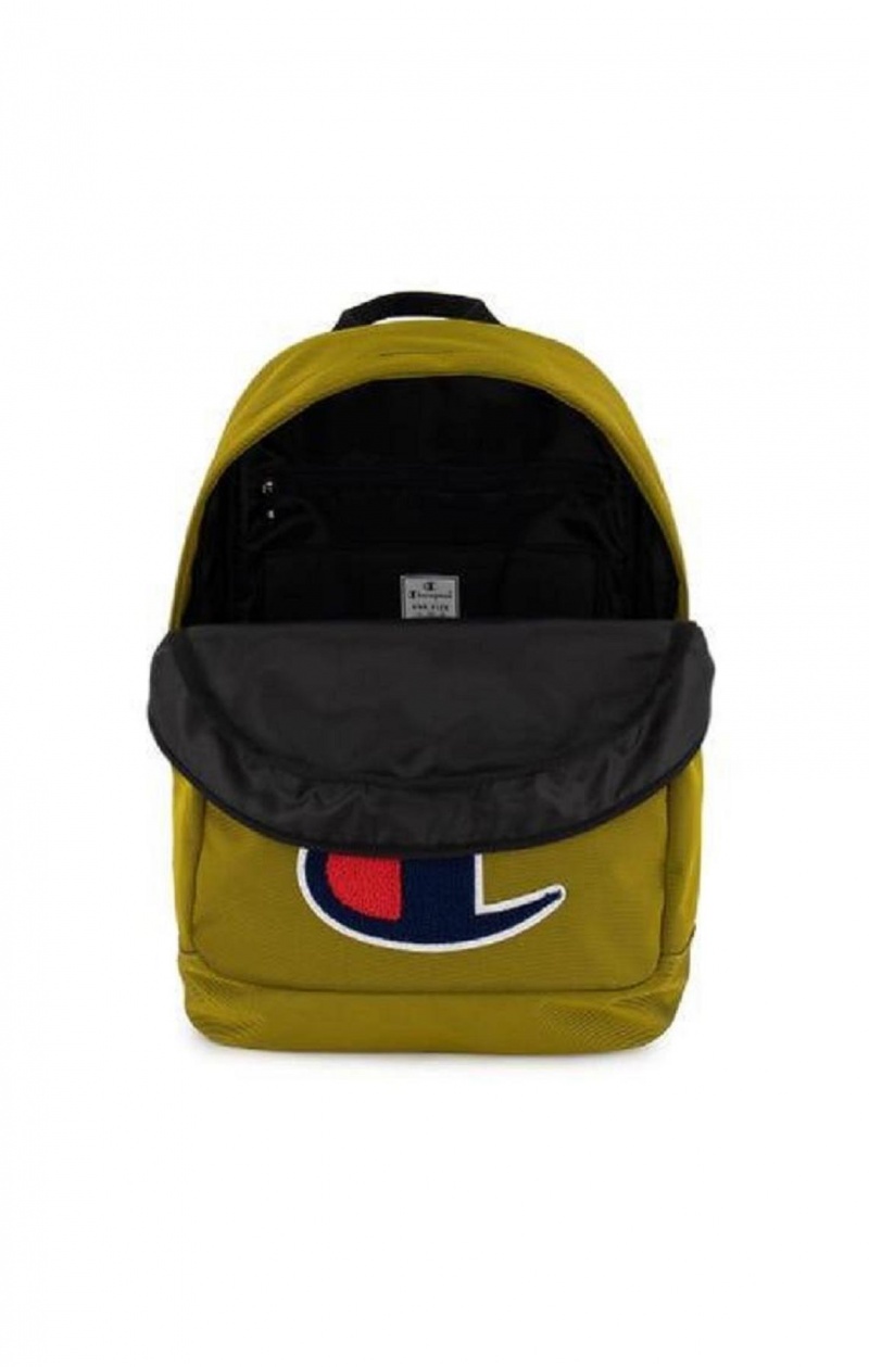 Pánské Tašky Champion Chenille C Patch Faux Læder Backpack Zlaté | 3520-VNSWU