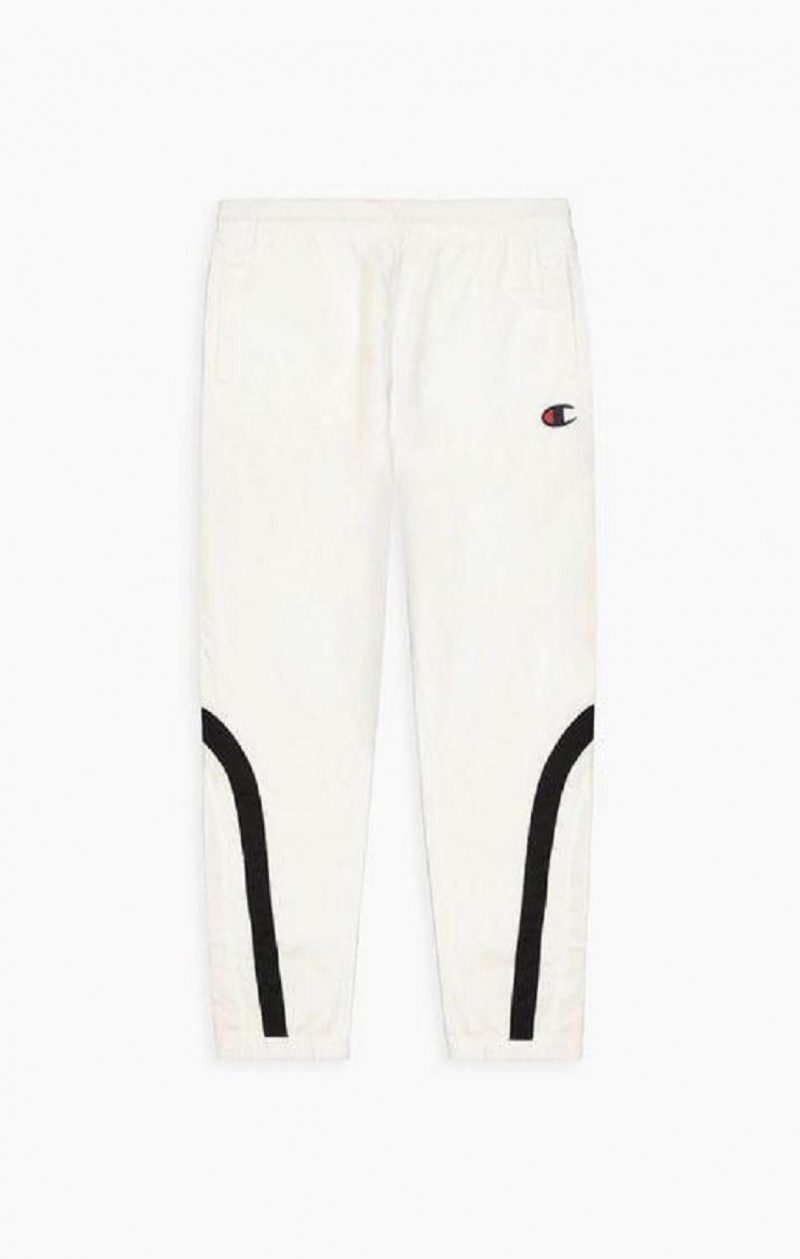 Pánské Tepláky Champion Colour Block And Stripe Cuffed Track Pants Bílé | 1084-KNFGV