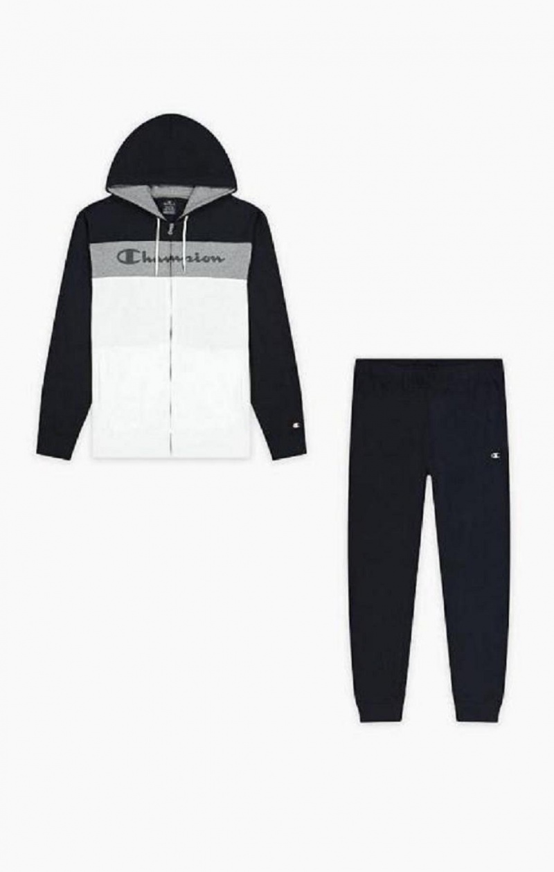 Pánské Tepláky Champion Colour Block Script Logo Zip-Up Sweatsuit Tmavě Blankyt | 6724-WXLQT