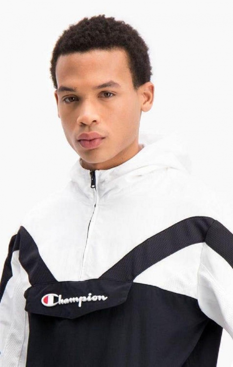 Pánské Tepláky Champion Half Zip-Up S Kapucí Track Jacket Černé | 2547-NJHRE