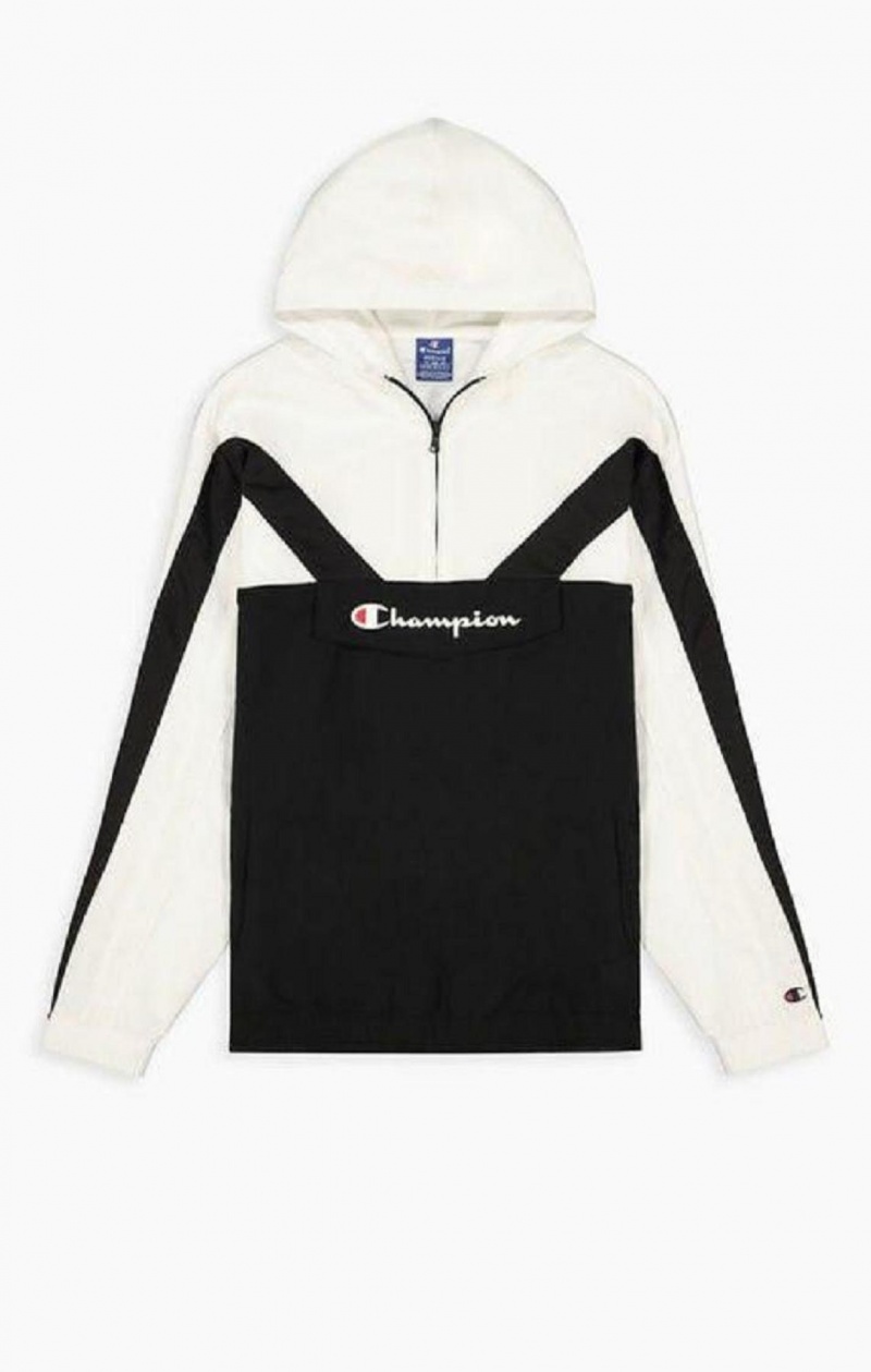 Pánské Tepláky Champion Half Zip-Up S Kapucí Track Jacket Černé | 2547-NJHRE