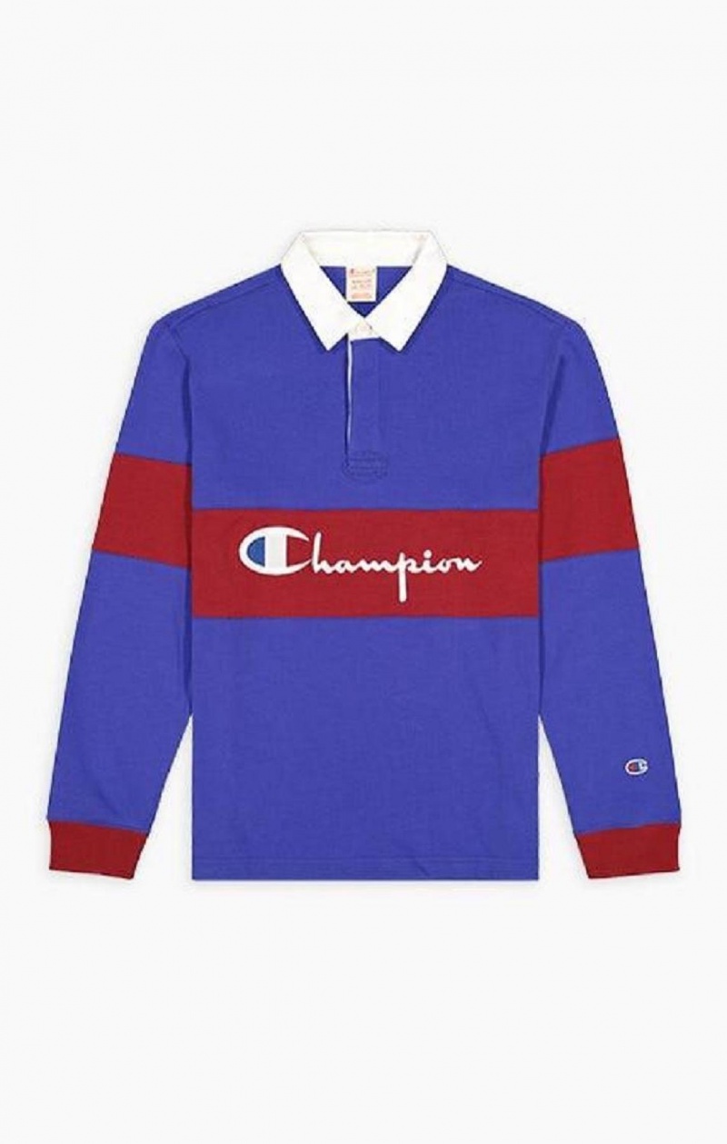 Pánské Tričko Champion Colour Block Bavlněné Jersey Polo Shirt Blankyt | 9065-AOPSD