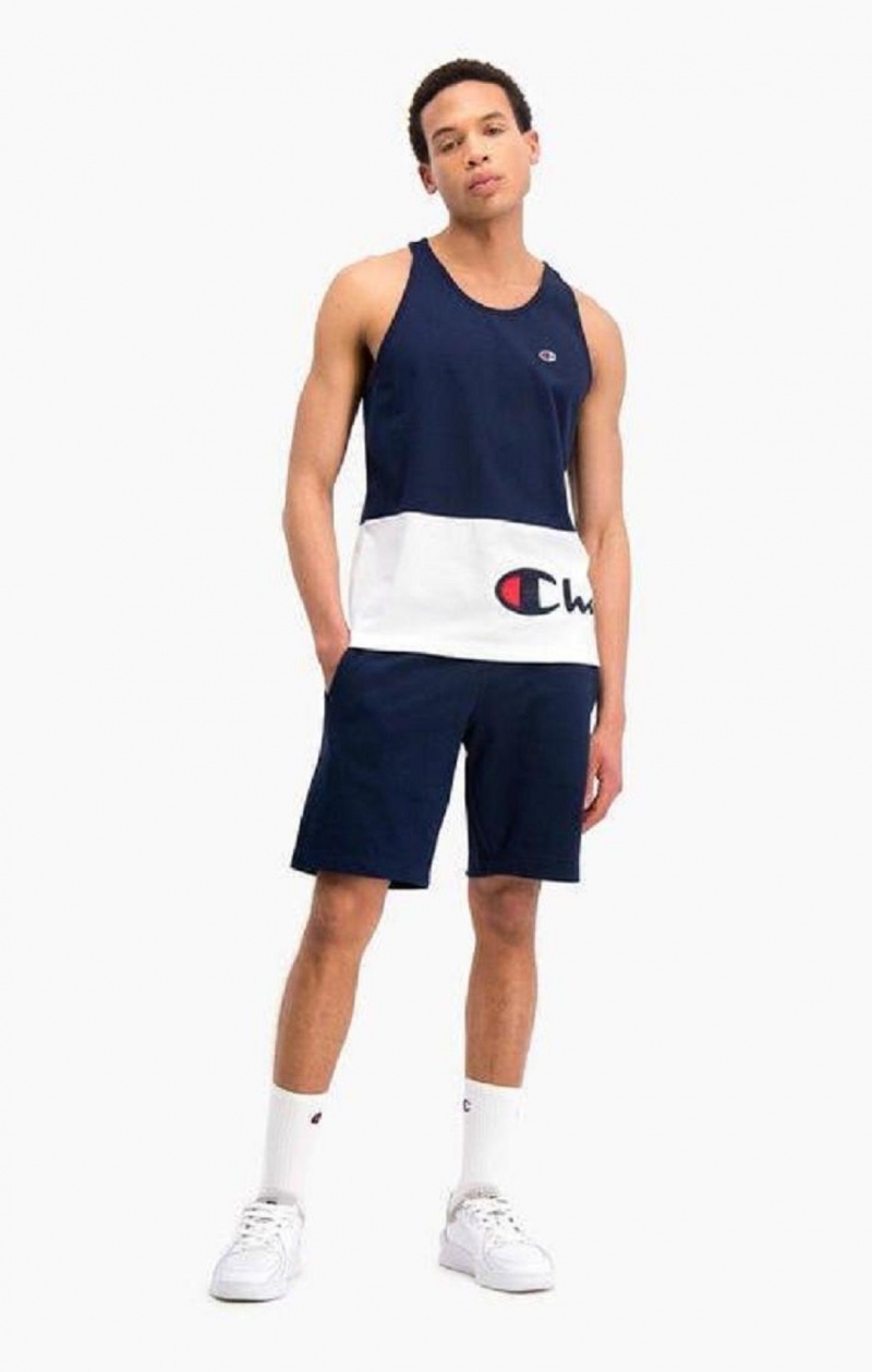 Pánské Tričko Champion Colour Block Wraparound Logo Tank Top Tmavě Blankyt | 2831-FBGMZ