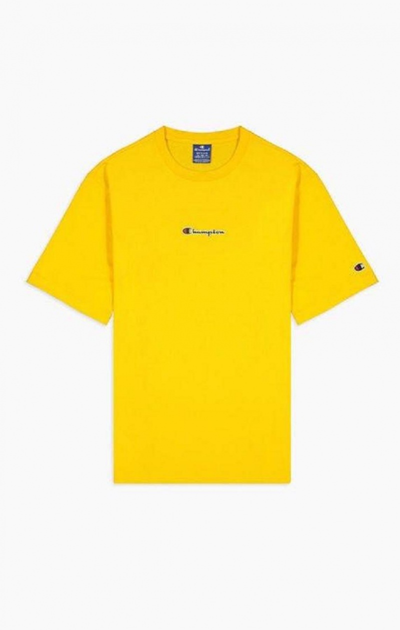 Pánské Tričko Champion Oversized Script Logo Print T-Shirt Zlaté | 2904-SILPU