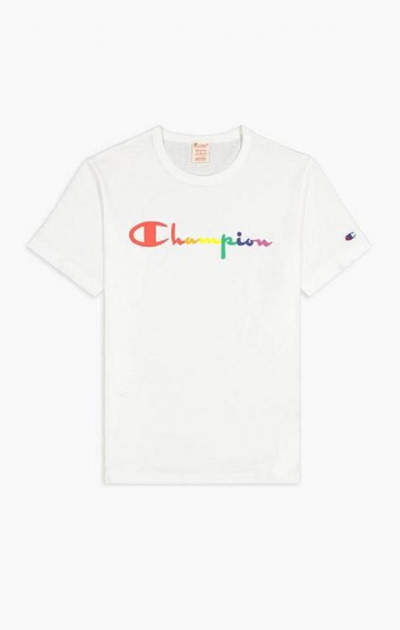 Pánské Tričko Champion PRIDE Crew Neck T-Shirt Bílé | 7983-QEJXN