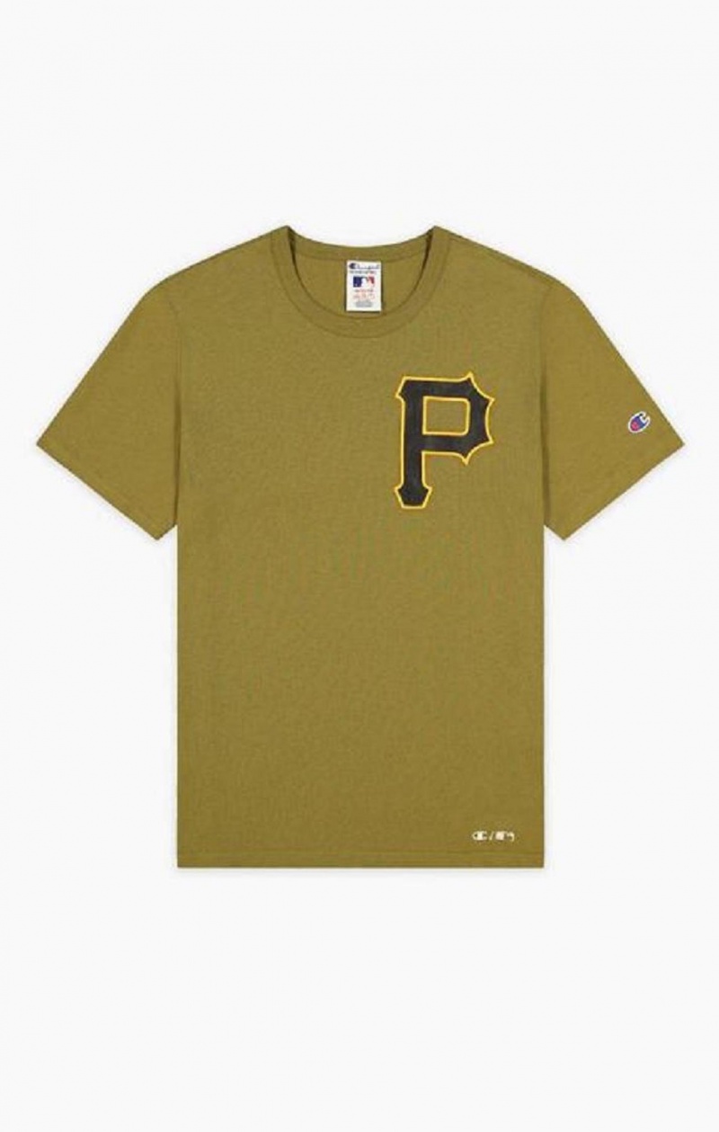 Pánské Tričko Champion Pittsburgh MLB T-Shirt Olivy Zelené Zelene | 6023-BAJNW