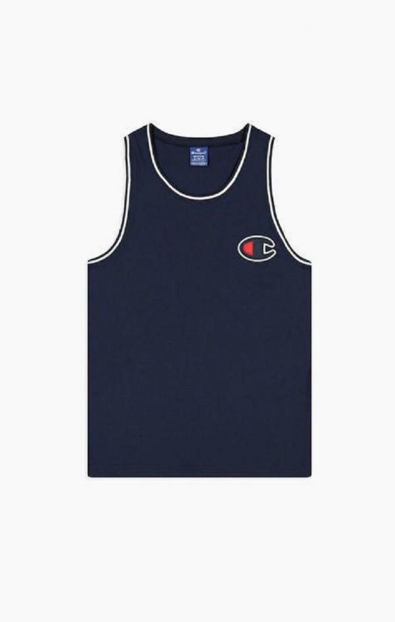 Pánské Tričko Champion Satin C Logo Tank Top Tmavě Blankyt | 4503-LDWOF