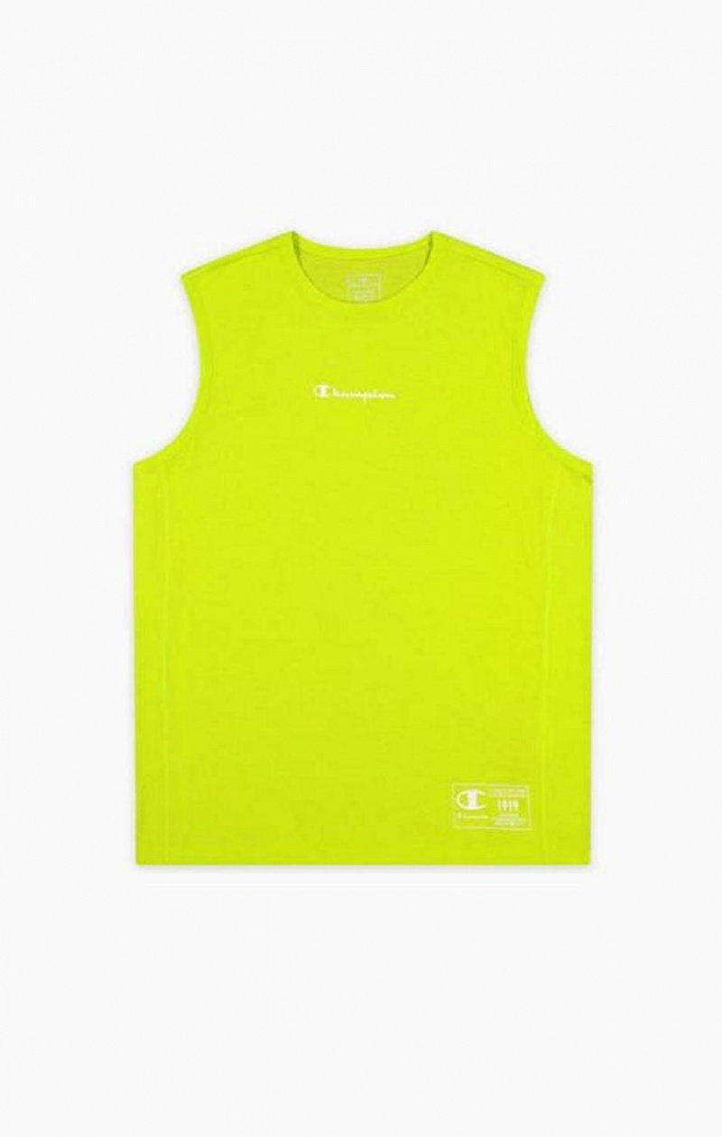 Pánské Tričko Champion Script Logo Print Jersey Tank Top Olivy Zelené Zelene | 6845-SBPAY