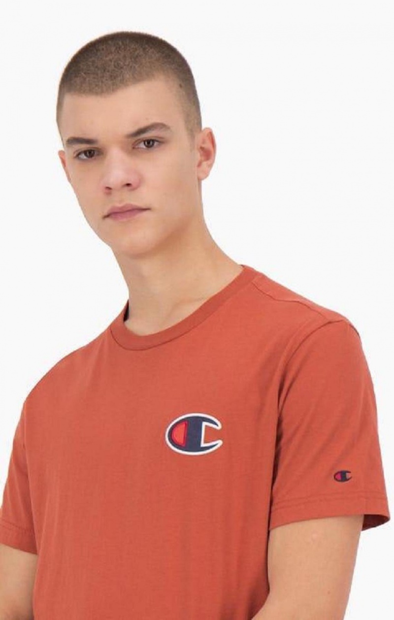 Pánské Tričko Champion Semišové C Logo Crew Neck T-Shirt Oranžové | 4302-ROXZP