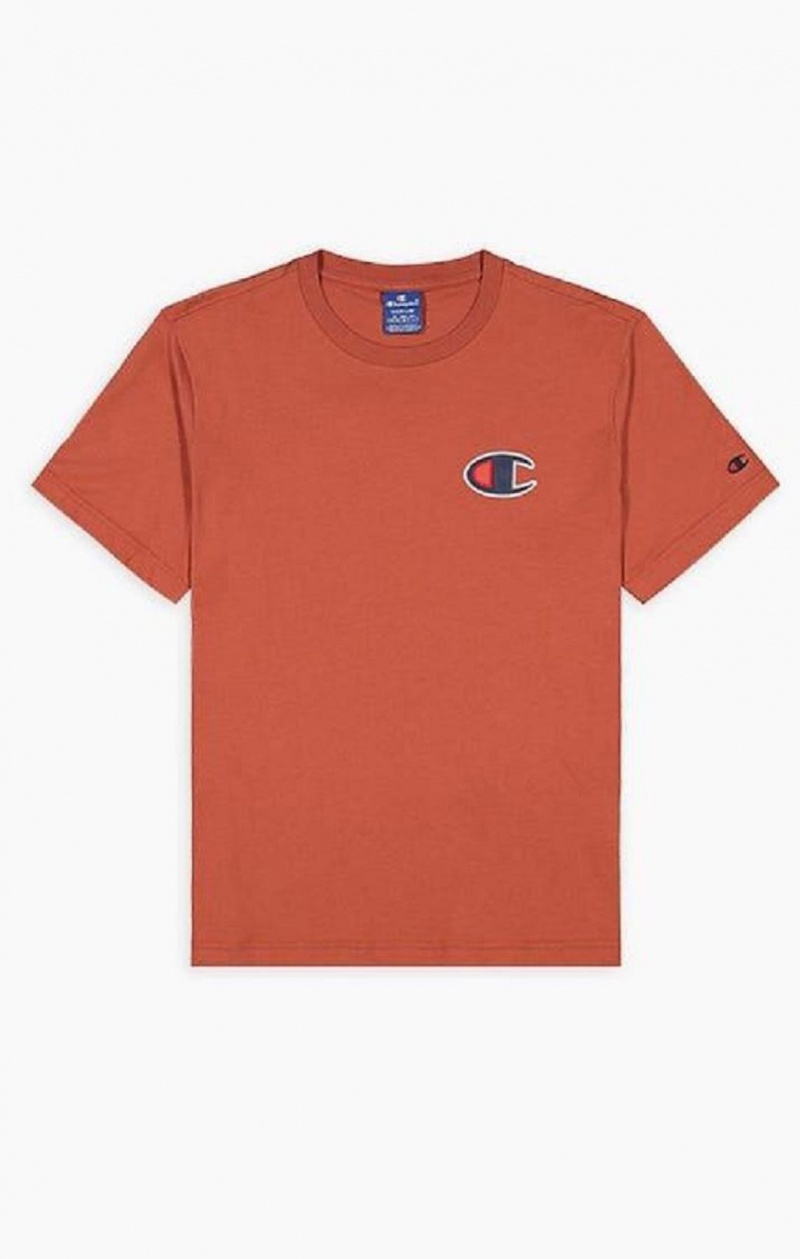 Pánské Tričko Champion Semišové C Logo Crew Neck T-Shirt Oranžové | 4302-ROXZP