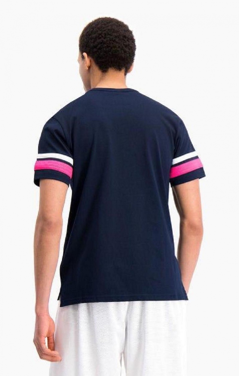 Pánské Tričko Champion Stripe Detail Script Logo T-Shirt Blankyt | 1256-HYJTL